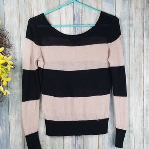 Nude striped knit top